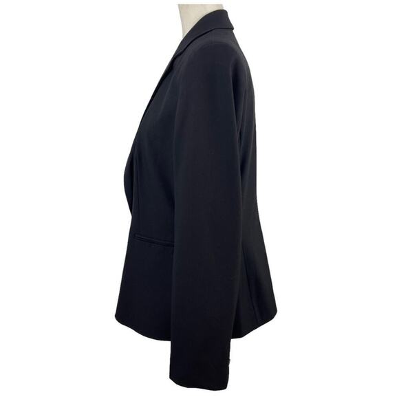 Zara Single Breasted Black Long Classic Fit Blazer Jacket Shoulder Pads Size 10 - Picture 5 of 14